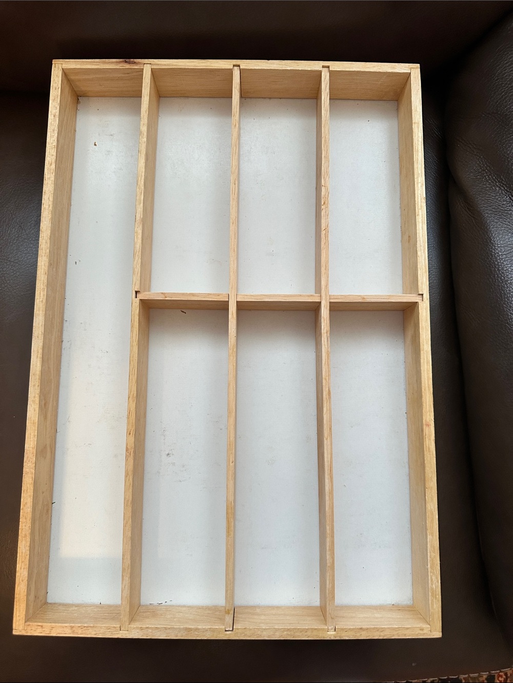 Hardwood silverware tray drawer organizer